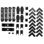 Rail, sliding blocks and stop kit for sliding windows